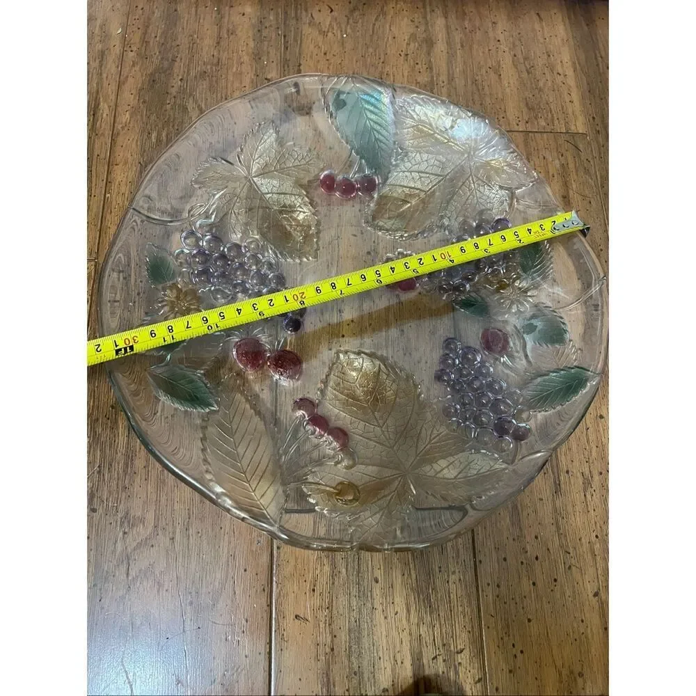 Vintage Savoir Vivre Wild Orchard Chablis Crystal Fruit Bowl/Plate